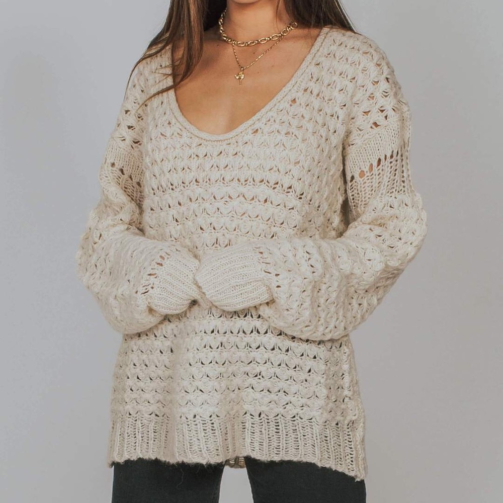 Free People Crashing Waves Scoop Neck Sweater